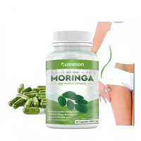 Ausreson Extrait de Feuilles de Moringa Oleifera 1000mg – Complément Cutané, Soutien Immunitaire, Capsules de Moringa Bio pour la Minceur