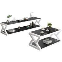 Table basse en verre marbré pour salon à bas prix de style moderne et luxueux ensemble de meuble TV et de table basse pour la maison