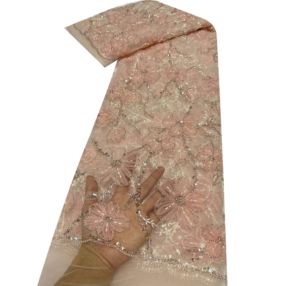 Beautifical African Lace Fabrics Fashion Style 3d French Net Lace