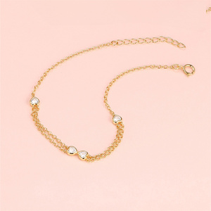 Fashion Simple Ins Stylefashion Simple Ins Style love Zircon Bow Double love <b>Opal</b> Combined with Smooth element <b>Bracelet</b> - Product Image 4