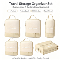 Cubes de compression pliables légers à grande capacité avec logo personnalisé d'usine, 6 pièces, recyclables, écologiques, pour valise de voyage