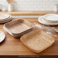Papier sulfurisé double face en silicone, imperméable et anti-graisse, non blanchi, de qualité supérieure, pour friteuse à air, emballage alimentaire jetable