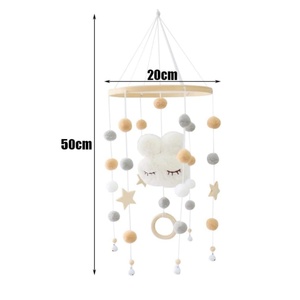 Décor de lit de bébé <span class=keywords><strong>mobile</strong></span> 3D avec boules de feutre pour décoration de lit de chambre d'enfant, cadeau de cloche suspendue - Product Image 2