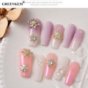 Vente en gros nouveauté Offre Spéciale de Noël 3D Nail Art breloques bijoux pour ongles en cristal flocon de neige breloques pour ongles - Product Image 5