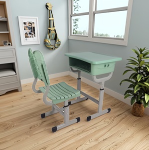 Ensemble de chaises de bureau ergonomiques vert foncé pour étudiants, dossier en plastique ABS, design moderne, adapté aux élèves du primaire ou du secondaire - Product Image 5