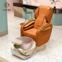 Fauteuil de pédicure électrique de luxe pour salon de beauté, avec spa pour les pieds à remous sans tuyauterie, inclinable et réglable, pour massage et bain.