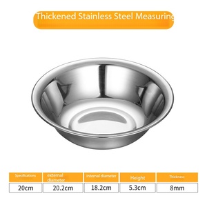 Bol rond SFB97 en acier inoxydable SUS304, poli miroir, résistant à la rouille, pour cuisine domestique, mélange et lavage - Product Image 4