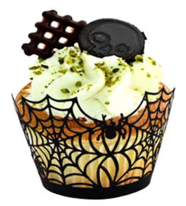 Carry Kaile Halloween évider emballages de gâteau 10 pièces outils de support château toile d'araignée sorcière tasses à gâteau pour décoration de <span class=keywords><strong>Cupcake</strong></span> - Product Image 6