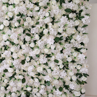 Mur de fleurs artificielles roses à prix compétitif pour la décoration florale de réception de mariage
