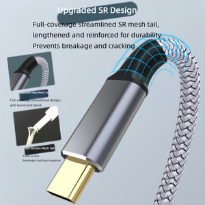 Cable <span class=keywords><strong>de</strong></span> Datos USB 3.2 Gen 2 Tipo-C Dual, Cable <span class=keywords><strong>de</strong></span> Carga Rápida PD <span class=keywords><strong>de</strong></span> 100W con Salida <span class=keywords><strong>de</strong></span> <span class=keywords><strong>Video</strong></span> y Audio 4K/8K para Monitores - Product Image 5