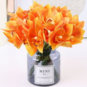 Mini Orchidées Cymbidium Artificielles Imprimées en 3D par Flowerplus, 6 Têtes, Rose et Blanc, en PVC, Décoration d'Intérieur - Product Image 4