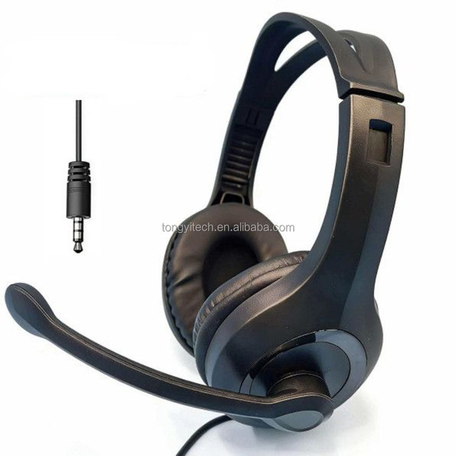 Premium Over-Ear 3.5mm Wired Headphones with Microphone Dynamic Driver 1.2m Cord Stereo Sound Soft Cushion for PC/Laptop