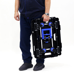 Bin Gyu Folding <b>Hand</b> <b>Cart</b> 600x450mm Four-Wheel Plastic Portable Trolley For Hauling Goods - Product Image 3