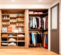 Armoire de luxe pour vêtements, organisateur de placard, nouveau design, panneau simple, armoire modulaire légère pour chambre à coucher, armoires d'angle prêtes à assembler