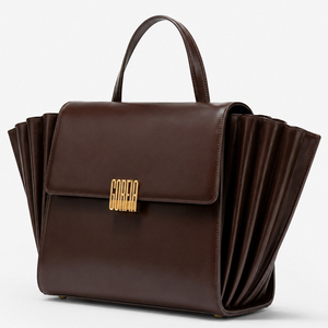 Custom Luxury Brand Metal Logo Pleated Flap Handbag Women's Fashion Versatile Tote <b>Bag</b> - Product Image 3