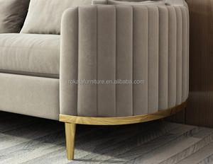 इतालवी लक्जरी मखमली वेवेट लिविंग रूम सोफा गर्म बिक्री 1 + 2 + 3 ग्रे सोफा सेट टिकाऊ सुरुचिपूर्ण लोचदार आरामदायक प्रीमियम मखमली सोफा - Product Image 5