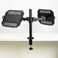 Support de bureau multifonctionnel rotatif pour ordinateur portable avec moniteur LCD double écran et double paroi, télescopique et rotatif