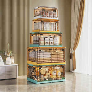Meubles de maison convertibles boîtes de rangement <span class=keywords><strong>en</strong></span> plastique pliables pour collations affichage jouets vêtements stockage dans le salon - Product Image 5