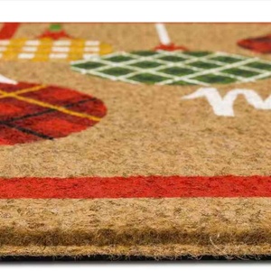Polyester <b>Recycled</b> <b>Rubber</b> Ornament Tradition Border Faux Coir 18 In. X 30 In. Holiday Doormat - Product Image 5