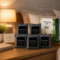 Sachets purificateurs d'air solides aux charbons de bambou naturels, écologiques, pour usage domestique, parfum agrumes favorisant le sommeil, lot de 6