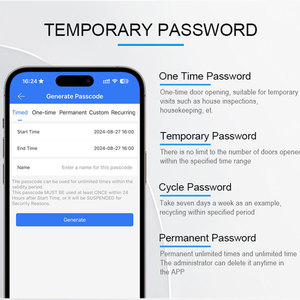 Clavier d'accès Bluetooth TTLock étanche IP66 pour extérieur, anti-vandalisme, en métal, avec lecteur RFID, prend en charge les codes QR temporaires et les clés électroniques - Product Image 4
