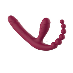 Adult sex toys, lesbian wearable penis, double-headed and triple-headed dildo, three-point stimulation female <b>masturbator</b> - Product Image 1