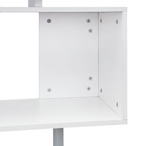 Moderno blanco DB 55 "360 esquina giratoria Escritorio de ordenador en forma de L estantes de almacenamiento de 3 niveles estantería hogar Oficina estación de trabajo Escritorio de PC - Product Image 4
