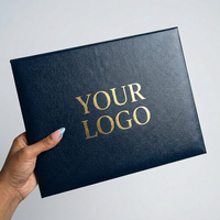 Porte-documents de luxe en similicuir personnalisé avec logo, format A4, rembourré, pour diplôme, cérémonie de remise des diplômes, prix d'usine