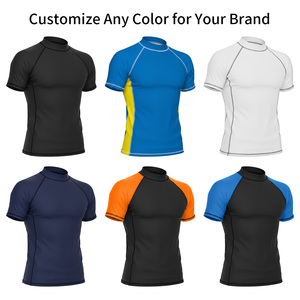 Maglietta Rash Guard Personalizzata da Uomo per Surf, Asciugatura Rapida, Manica Corta, Protezione UV per Nuoto, Surf, Immersioni e Sport Acquatici - Product Image 4