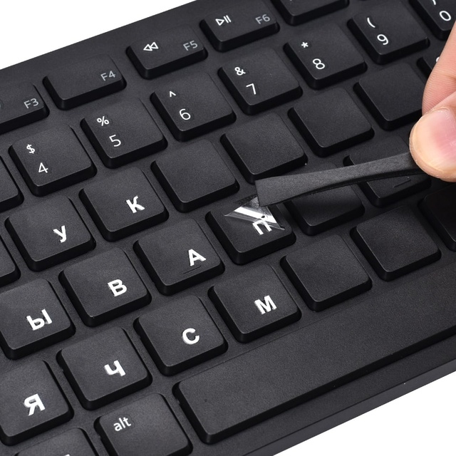 Russian Borderless Lettering Keyboard Stickers,Transfer Printing Individual Characters Sticker for PC Desktop Computers Keyboard