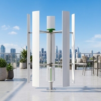Vente chaude usine : Système éolien hybride domestique 50 kW, éolienne à axe vertical, pales en alliage d'aluminium de 10 m de hauteur
