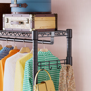 Giá để quần áo 3 tầng chắc chắn, có bánh xe, kiểu hiện đại, bằng kim loại, dùng cho phòng ngủ, tủ quần áo, để treo quần áo - Product Image 4