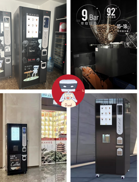 3000W Automatic 24hours Self-Service Ground Bean to Cup Tea Coffee Vending Machine Scan-to-pay With Touch Screen DK02