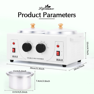 Chauffe-cire électrique double pot avec contrôle de température pour perles de cire, machine d'épilation corporelle, prise US/EU - Product Image 3