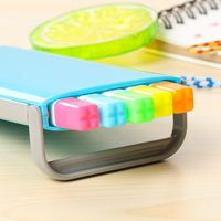Juego de Marcadores Fluorescentes Personalizados 5 en 1, Regalo Promocional Brillante, Artículos de Oficina y Escolares, Marcador Fluorescente Colorido con Estuche