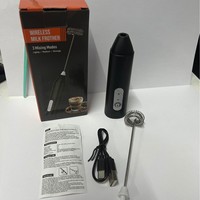 Электрический вспениватель молока USB с 3 скоростями, ручной блендер с мини-кофеваркой и венчиком-миксером для кофе и сливок