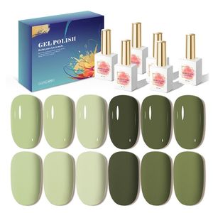 AILANUO Logo personnalisé 15ml ensemble de vernis gel UV longue durée 6 couleurs OEM tremper en gros vernis à ongles colle kit de vernis bouteille privée - Product Image 1