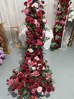 IFG Centres de table cascade de roses bordeaux de haute qualité pour la décoration de table de mariage