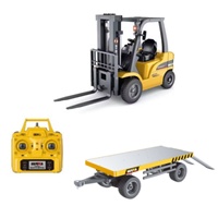 Nuevo Huina 1577 1578 Vehículo de Ingeniería a Control Remoto Listo para Usar, Combinación de Montacargas y Remolque, Escala 1:14, 6 Canales, Alcance de 25m