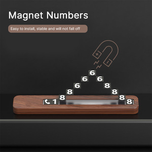 <span class=keywords><strong>Plaque</strong></span> de numéro de voiture en bois écologique avec chiffres magnétiques, cadeau promotionnel en gros pour les ateliers automobiles, vente en gros sous marque privée OEM - Product Image 6