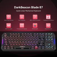 Teclado Mecánico DarkBeacon Blade 87 TKL, USB-C, Cableado, Silencioso, Intercambiable en Caliente, Estructura Gasket, 8000Hz, N-Key, para Juegos