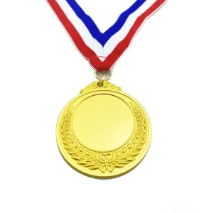 Medallion Pendant Key Cycling Metal Crafts Medalla Deportivas Ribbon Gold Trofeos De Futbol Metal Soccer Sports Custom Medal