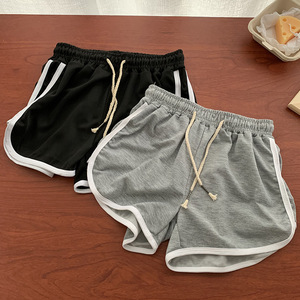 Pantalones cortos deportivos de verano de cintura alta para <span class=keywords><strong>mujer</strong></span> Logotipo personalizado Estilo coreano Pantalones cortos casuales de cintura elástica Ajuste holgado Patrón caliente de moda - Product Image 4