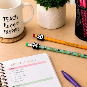 50 Embouts de crayons numérotés, capuchons numérotés réutilisables imprimés en 3D pour l'organisation en classe, accessoires d'apprentissage des mathématiques pour enfants - Product Image 3