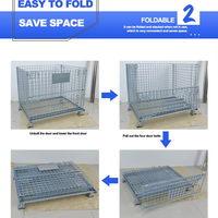 Bac à palettes pliable en acier au carbone robuste avec accès aux palettes pour zone de préparation d'entrée en entrepôt