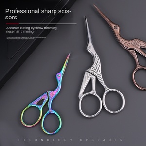 Ciseaux de maquillage en acier inoxydable or Rose rétro d'usine ciseaux de <span class=keywords><strong>fil</strong></span> de broderie de grue pointue droite pour les sourcils de thé <span class=keywords><strong>à</strong></span> la maison - Product Image 2