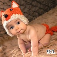 Pull pour nouveau-né fait main en forme d'animal, motif tigre, renard, cerf, accessoires de photographie, vêtements unisexes, en stock, modèle 179