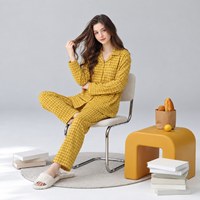 Ensemble de pyjama pour femmes en modal, personnalisable, léger, respirant, à carreaux, vêtements de détente doux