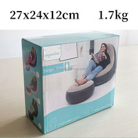 Canapé gonflable sans pieds en PVC floqué pour intérieur et extérieur, idéal pour la détente
