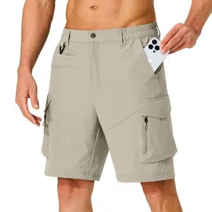 Shorts da ginnastica da uomo per escursioni all'aria aperta e asciutta rapida e leggera da Golf e da pesca in Nylon pantaloncini Cargo con tasche multiple